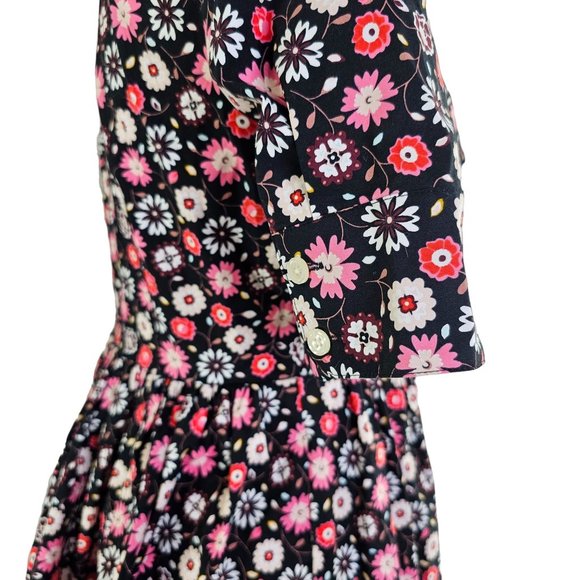 Kate Spade baja bound mini casa floral black shirt dress Size 0 - Picture 5 of 16